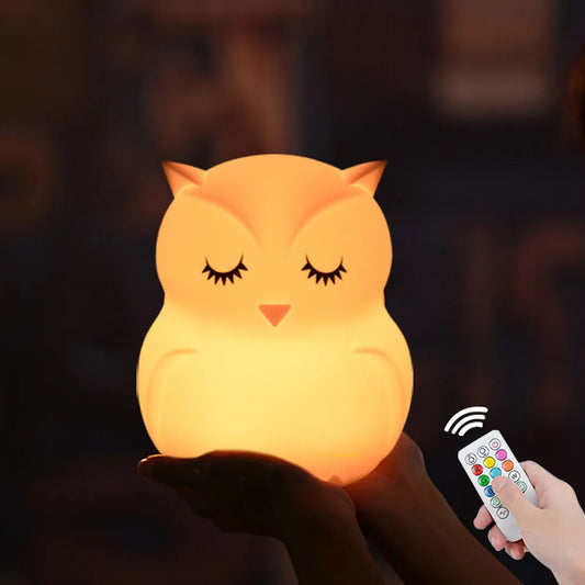 Veilleuse Hibou Tactile LED - 9 Couleurs