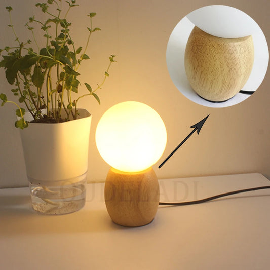 Lampe Chevet Bois & Verre OUDELADI