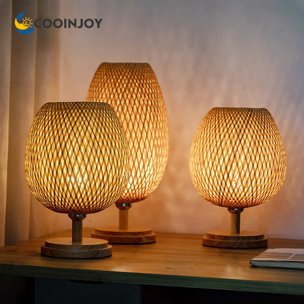 Lampe Bambou Tressé Artisanale
