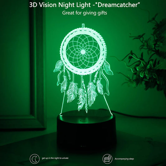 Veilleuse 3D Dreamcatcher : Ambiance Lumineuse & Colorée