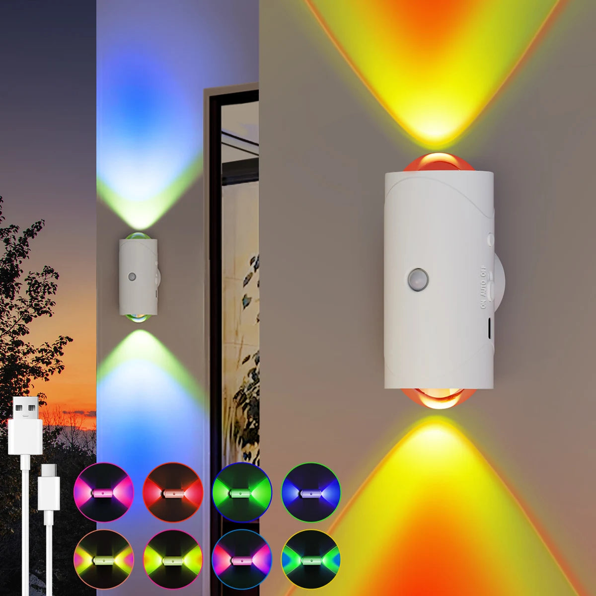 Veilleuse USB RGB à Détection de Mouvement