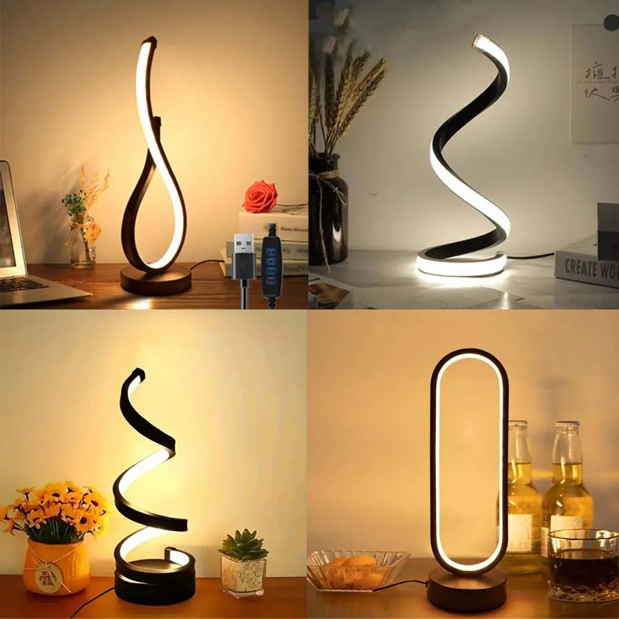 Lampe Spirale LED Design 3 Couleurs Dimmable