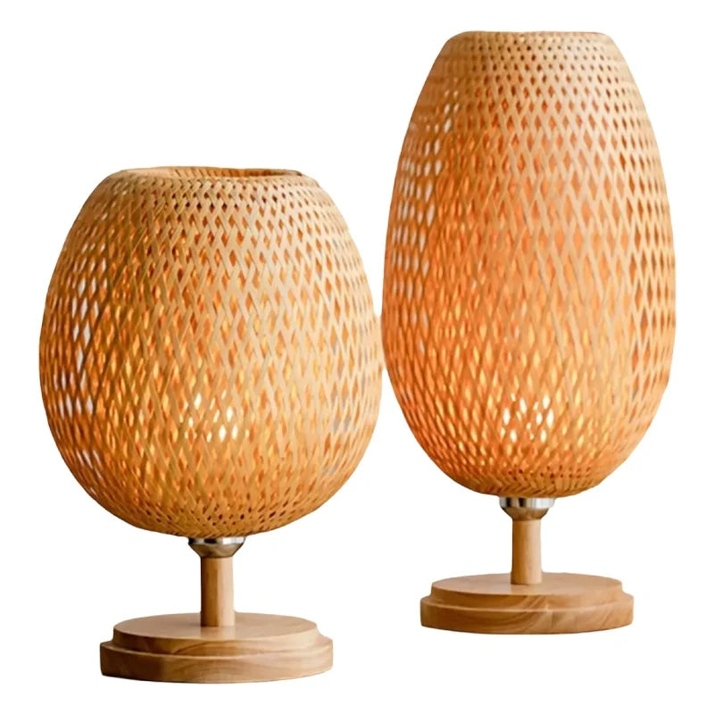 Lampe sur Pied Bambou Tissé Artisanale