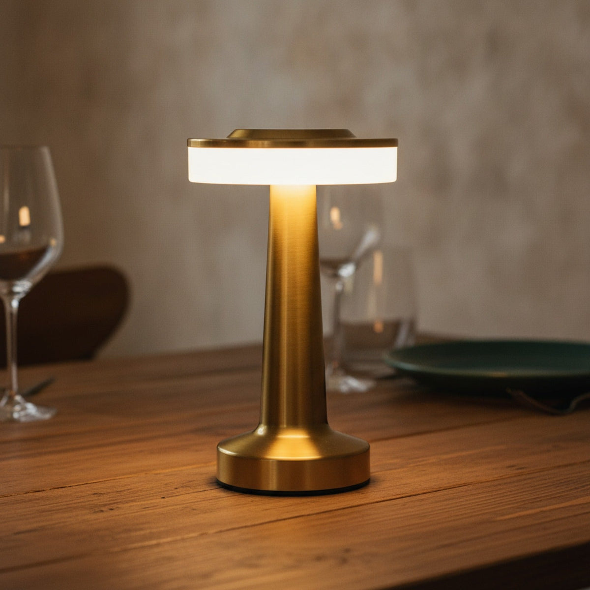Lampe LED Rétro Dorée Tactile Rechargeable