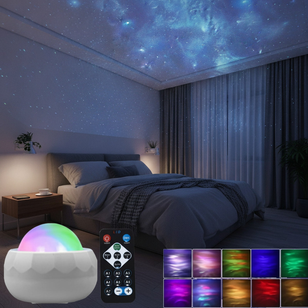 Projecteur LED Aurora : Ambiance Céleste Magique