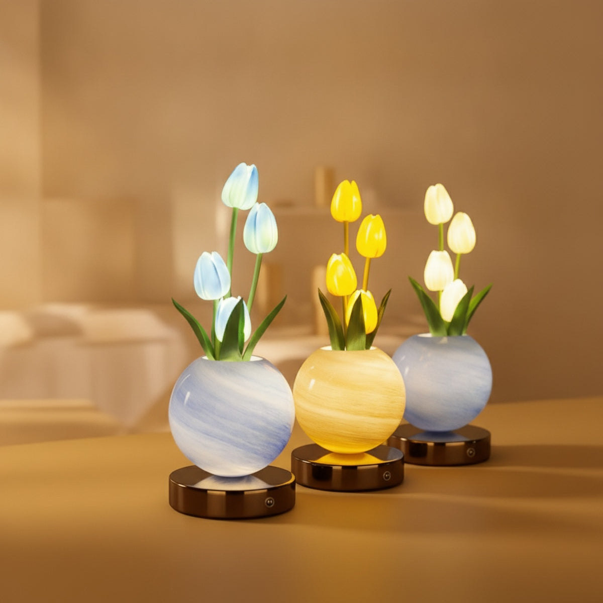 Veilleuse Tulipe LED : Ambiance Florale Douce