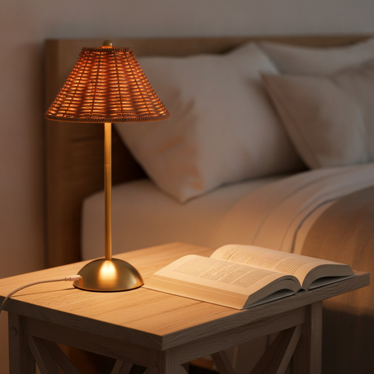 Lampe de Lecture LED Rotin Rechargeable