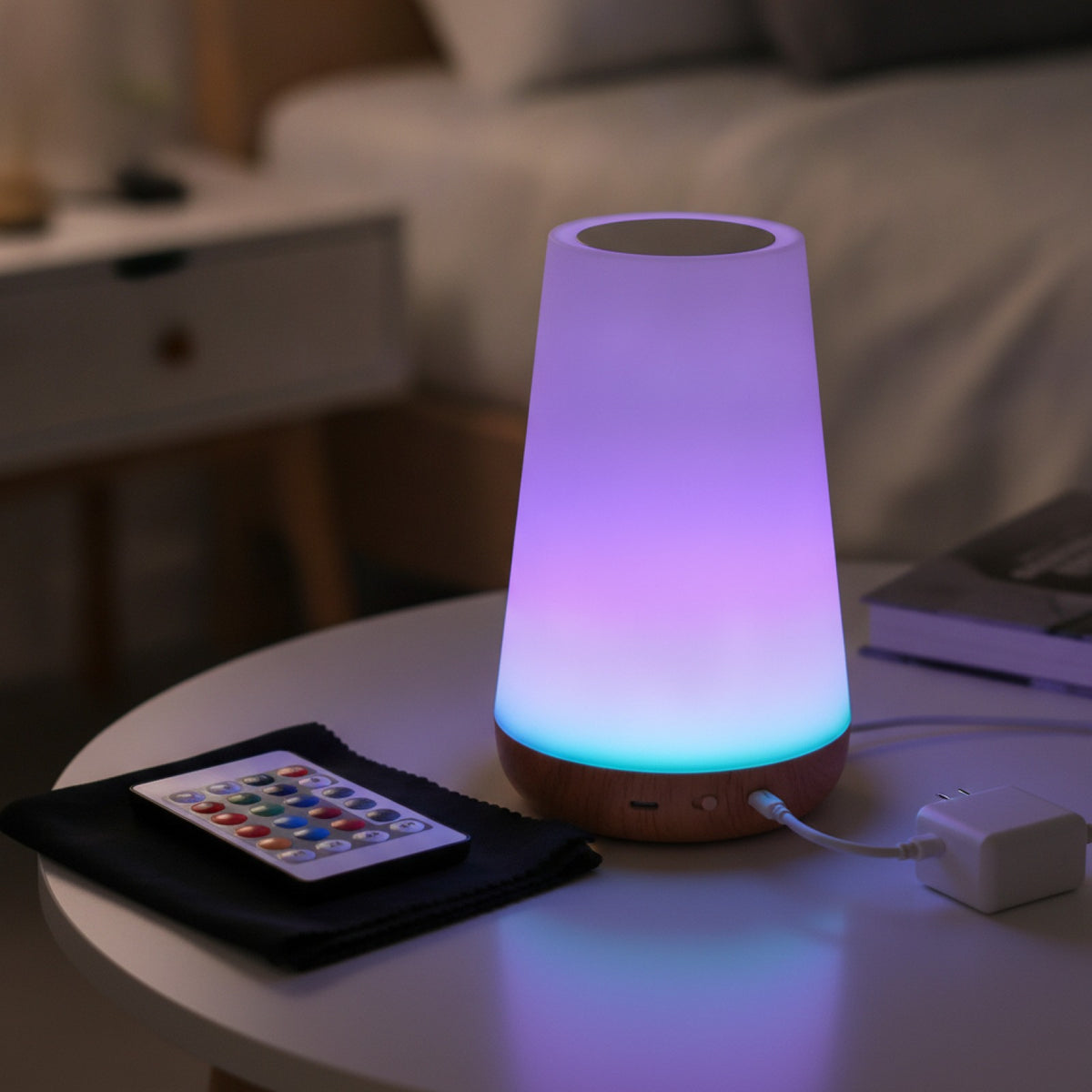 Lampe Chevet LED RGB Tactile : 13 Couleurs & USB