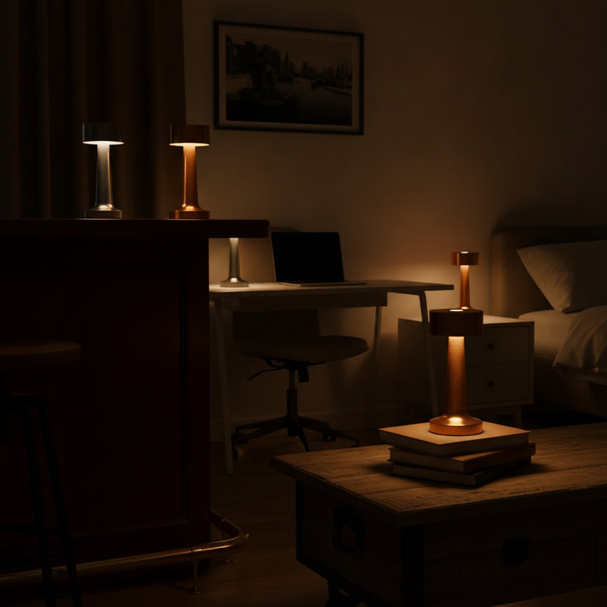 Lampe Tactile Rétro Rechargeable