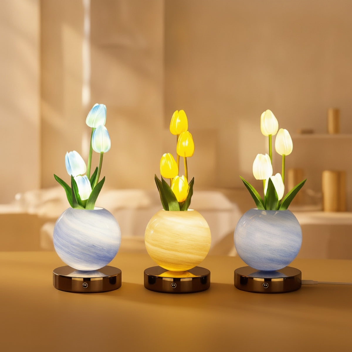Veilleuse Tulipe LED : Ambiance Florale Douce