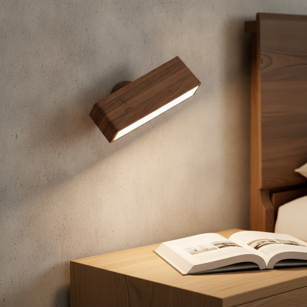 Applique Murale LED Bois Massif Rechargeable