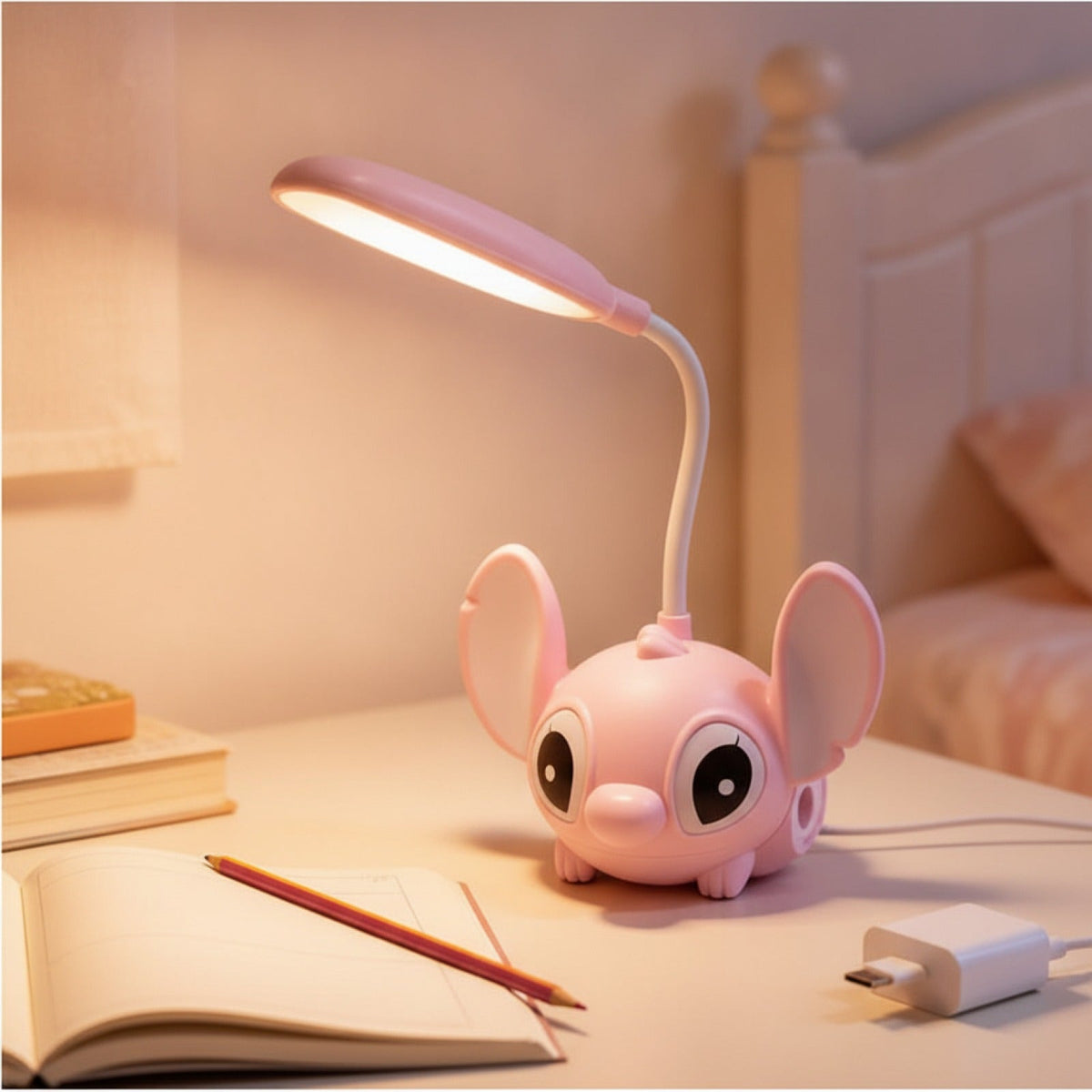 Lampe Bureau Cartoon Multifonction : Veilleuse & Taille-Crayon