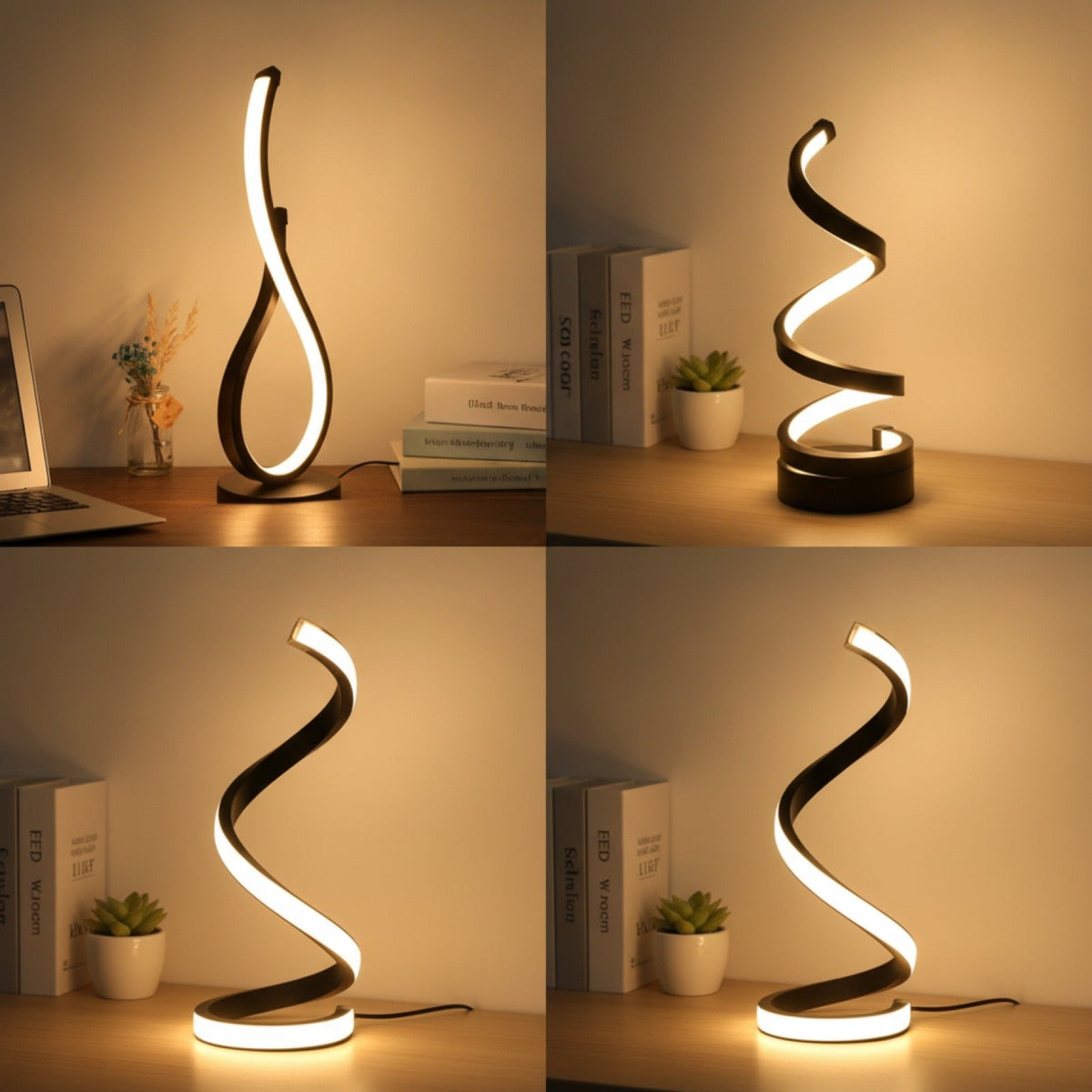 Lampe Spirale LED Design 3 Couleurs Dimmable