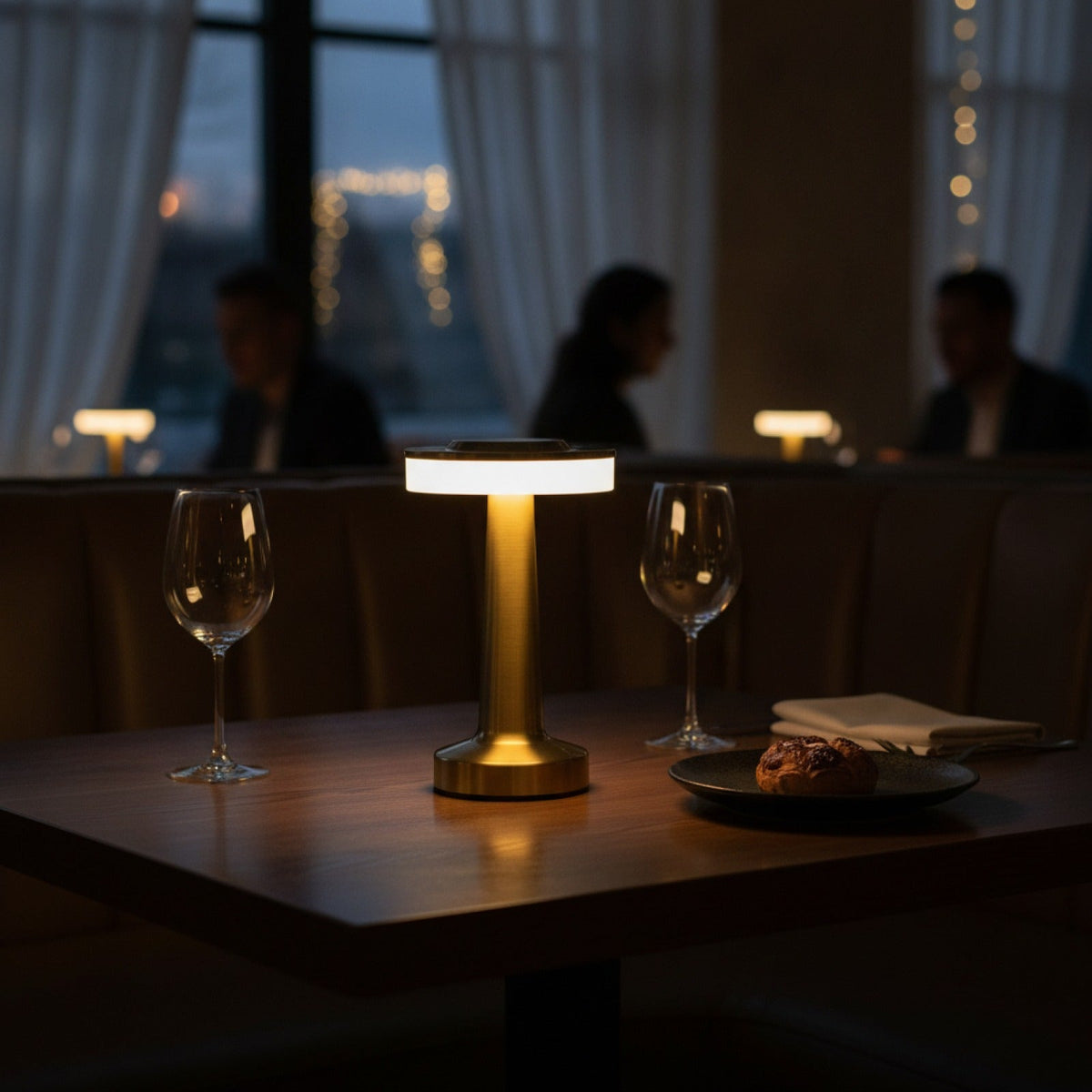 Lampe LED Rétro Dorée Tactile Rechargeable