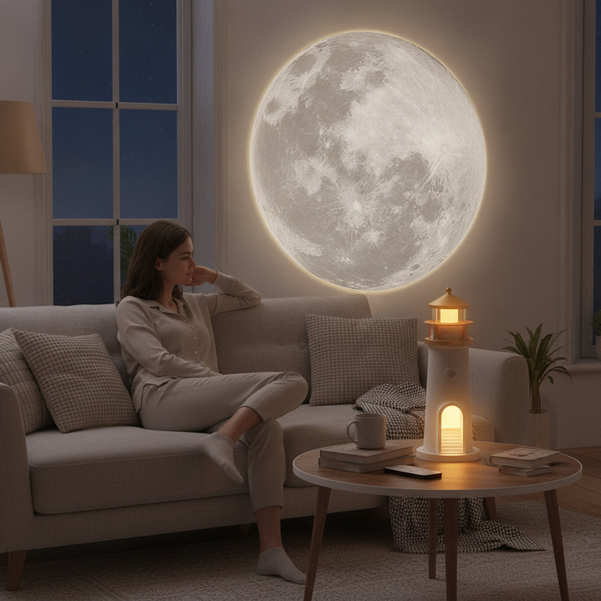 Lampe Lunaire Projecteur Ambiance & Musique Bluetooth