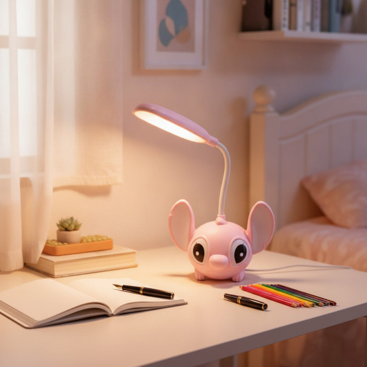 Lampe Bureau Cartoon Multifonction : Veilleuse & Taille-Crayon