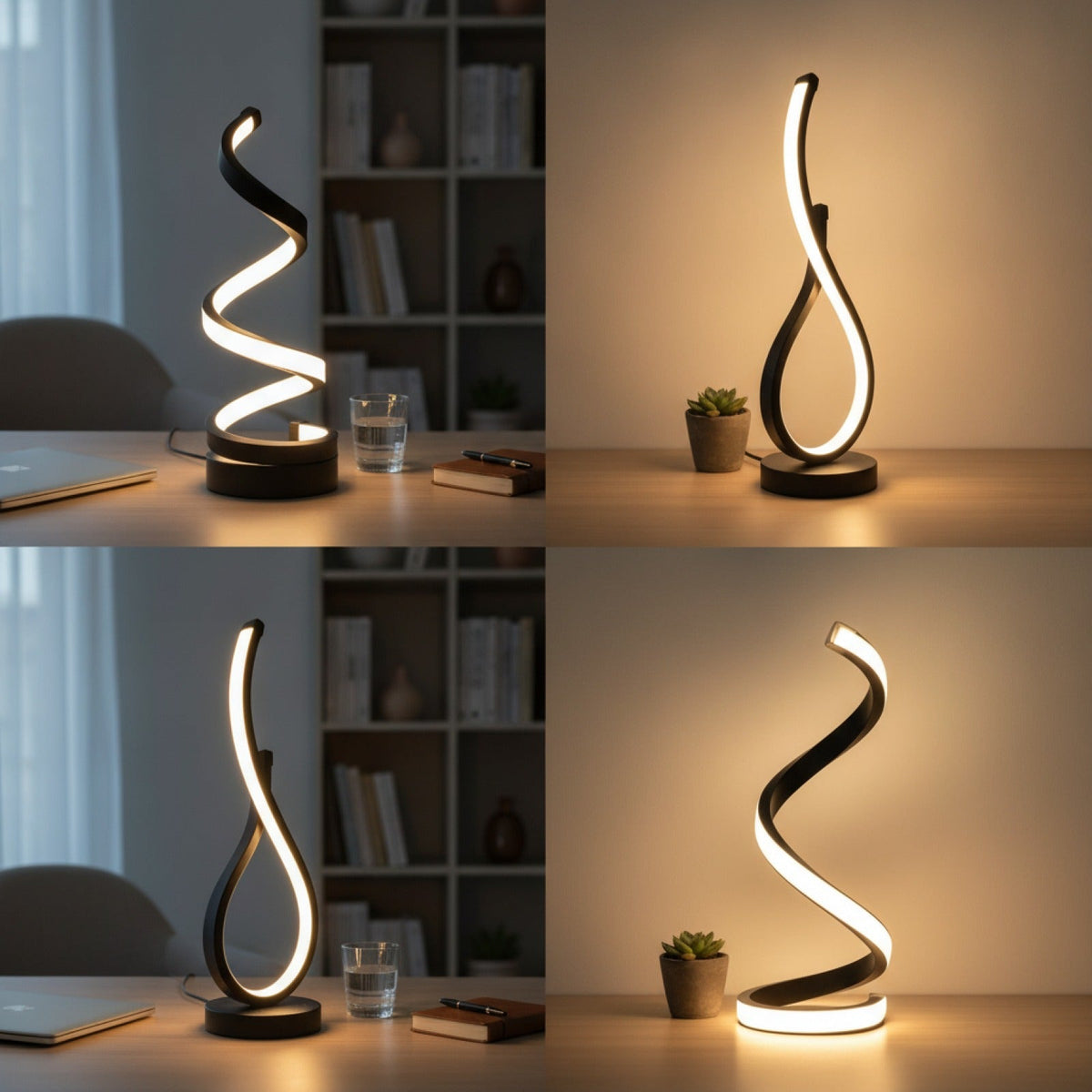 Lampe Spirale LED Design 3 Couleurs Dimmable
