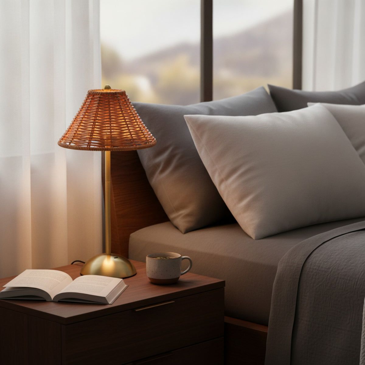 Lampe de Lecture LED Rotin Rechargeable
