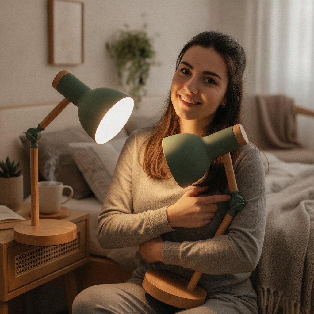 Lampe Chevet Bois LED : Ambiance Naturelle