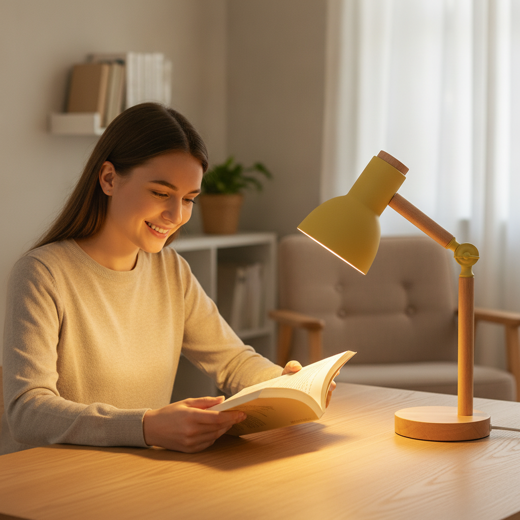 Lampe Chevet Bois LED Ambiance Cosy