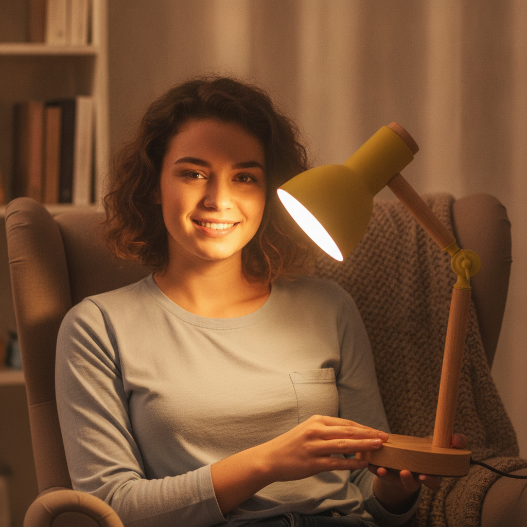 Lampe Chevet Bois LED Ambiance Cosy