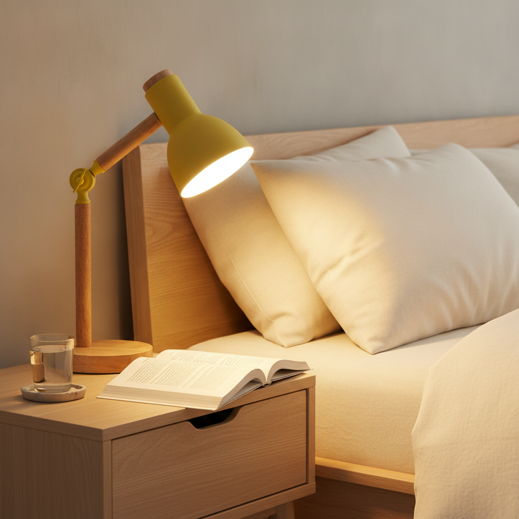 Lampe Chevet Bois LED Ambiance Cosy