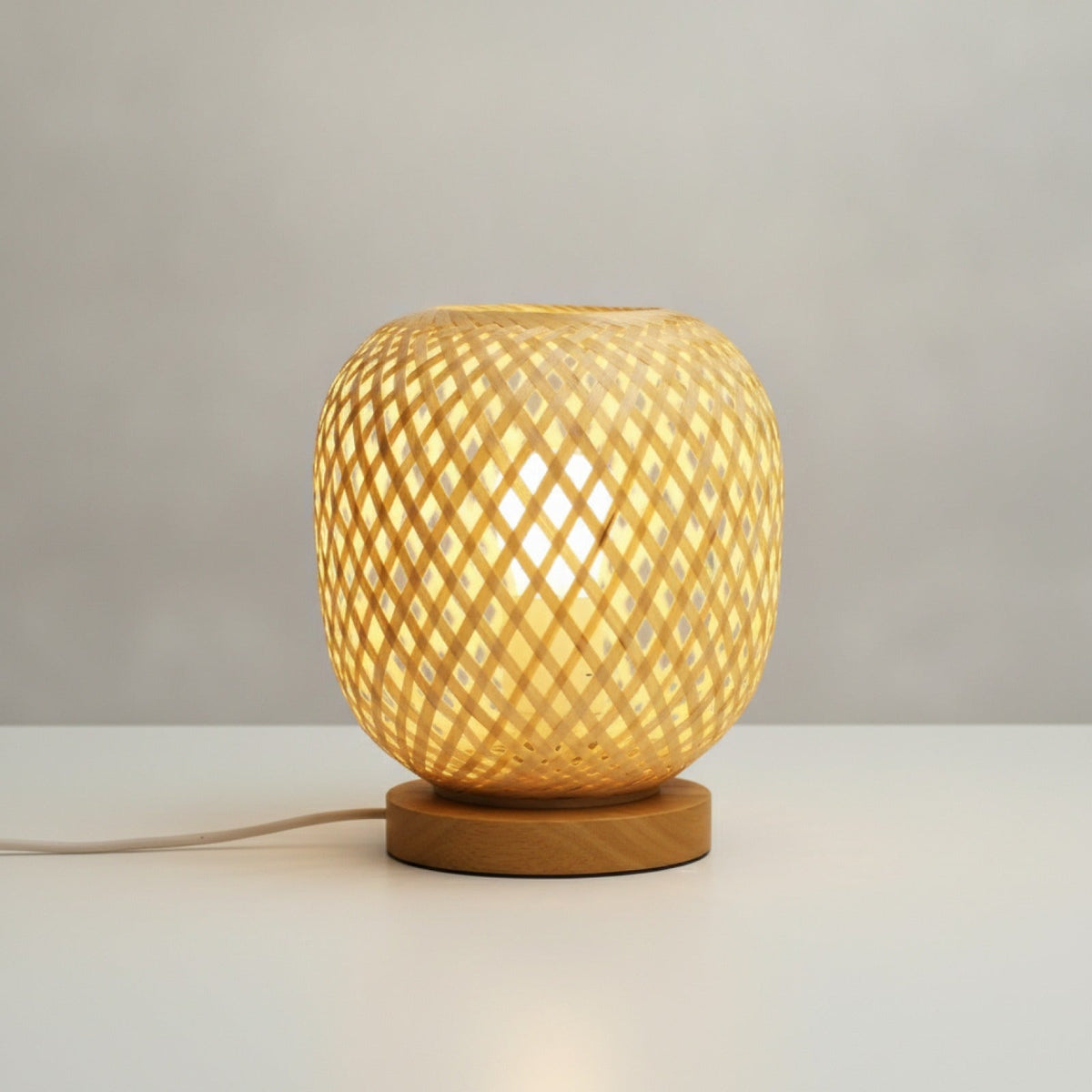 Lampe Chevet Bambou & Bois Design Nordique