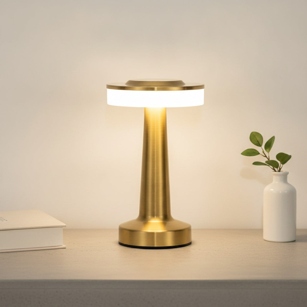 Lampe LED Rétro Dorée Tactile Rechargeable