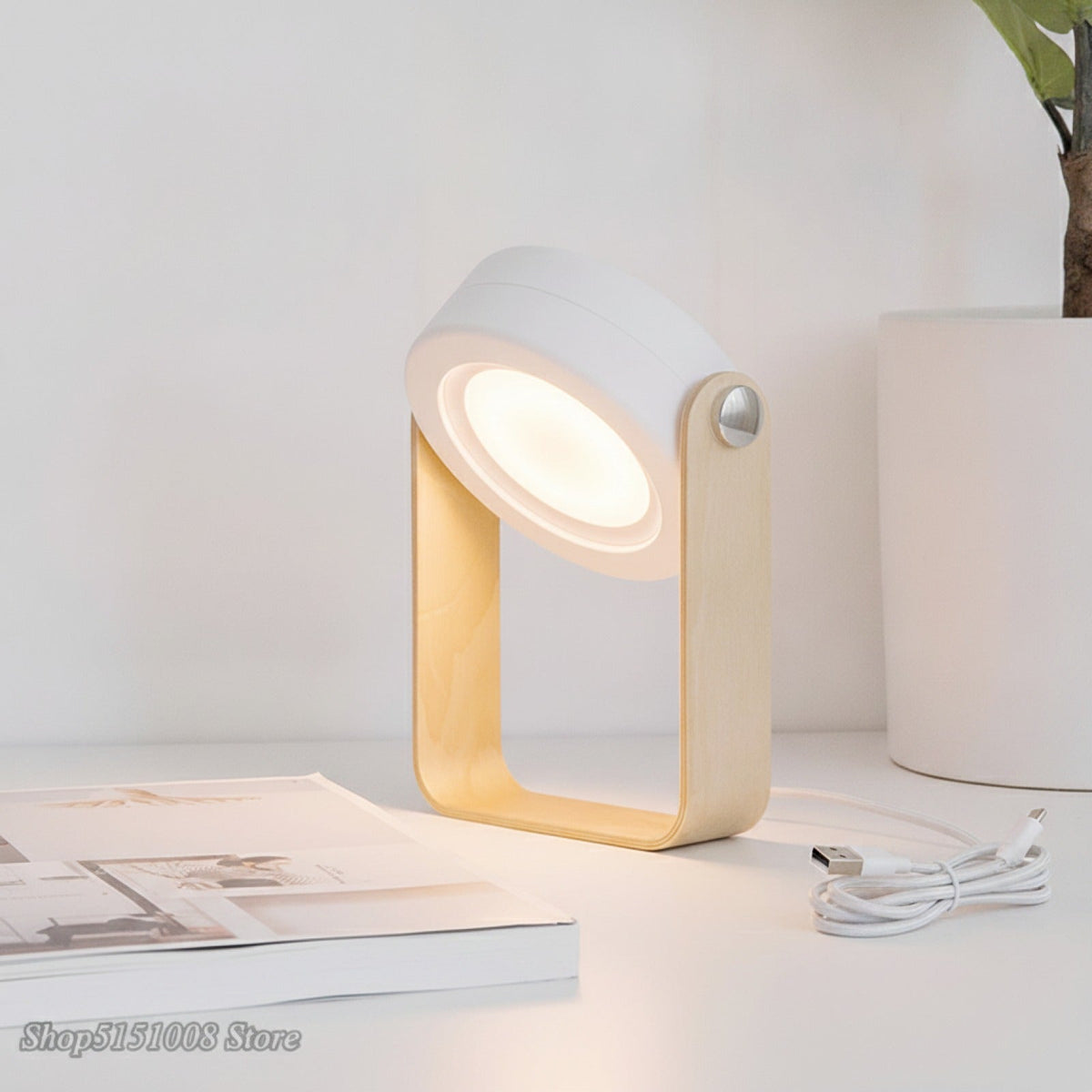 Lampe LED Pliable Bois USB
